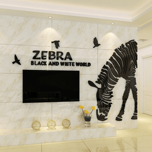 Zebra DIY 3D Acrylic Wall Sticker for Nursery and Decoration