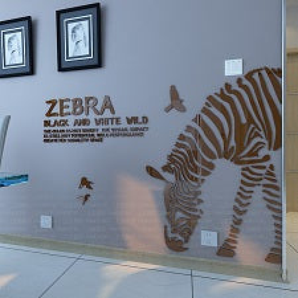 Zebra DIY 3D Acrylic Wall Sticker for Nursery and Decoration