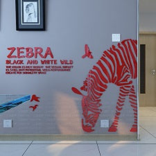 Zebra DIY 3D Acrylic Wall Sticker for Nursery and Decoration