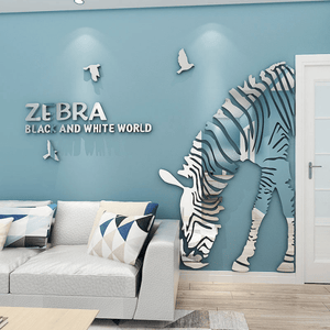 Zebra DIY 3D Acrylic Wall Sticker for Nursery and Decoration